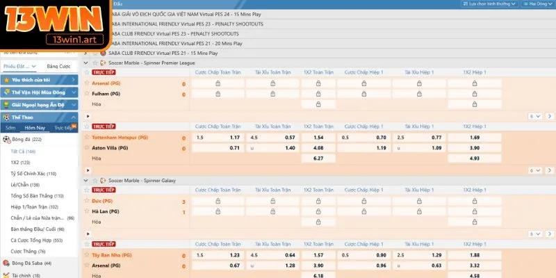 Top những kèo nên chơi tại 13WIN